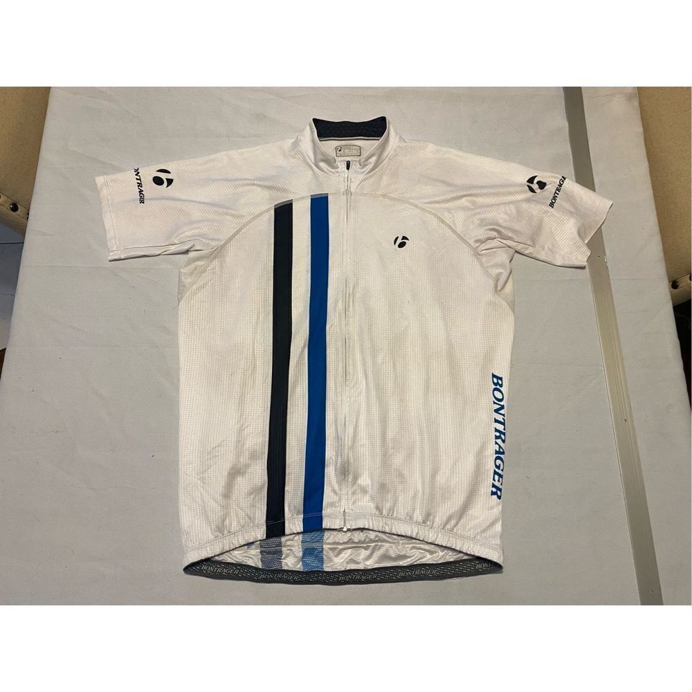 Bontrager Cycling Jersey Mens 2XL Fitted White Blue